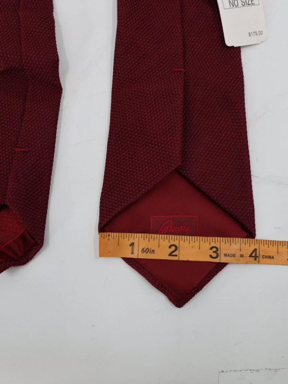 NWT Brioni Tie Men's w4 L60 knit Silk Necktie Hand Made in Italy Burgundy luxury